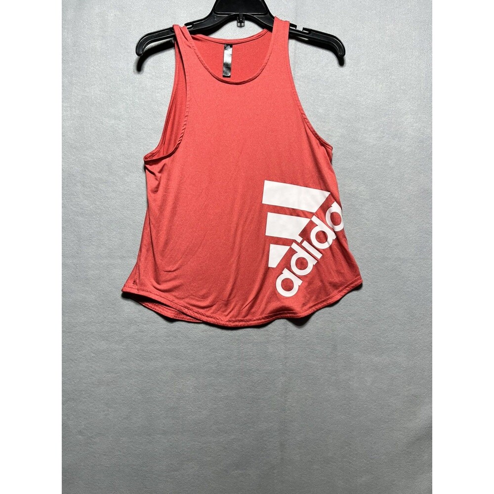 Adidas Women’s Small Red Logo Sleeveless Athletic Tank Top Workout Gym